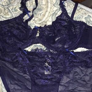 6️⃣8️⃣9️⃣ Lace Women's Bra - Deep Blue